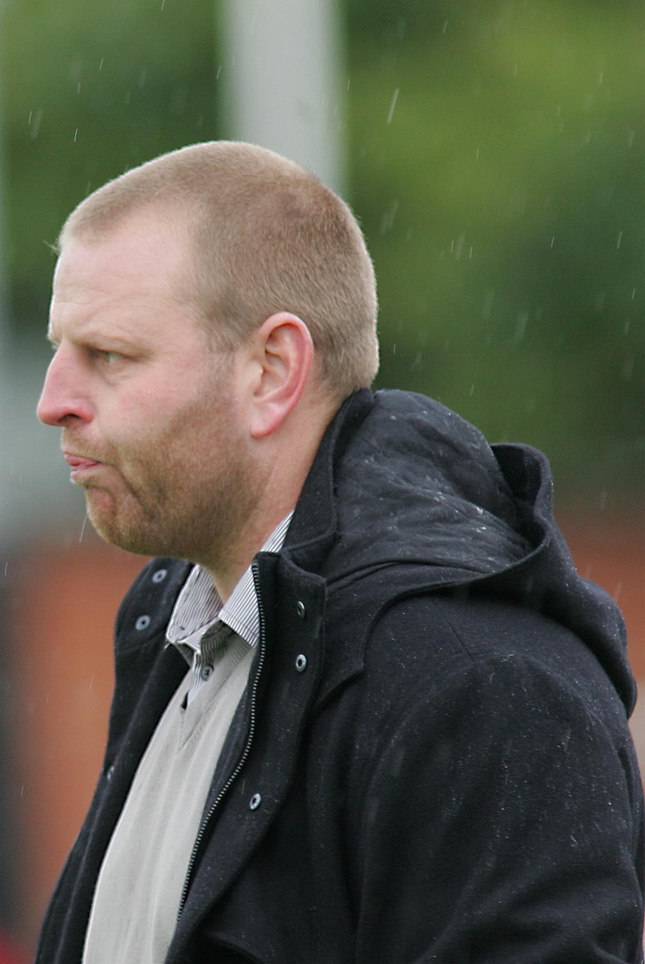 Blackpool v Dewsbury - Warren looks on in anticipation 1st Half